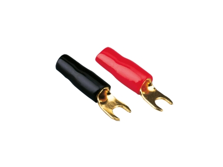 Spade-stik 4 mm², 4 rød/4 sort i gruppen Bilstereo / Tilbehør / Kabelskor hos BRL Electronics (70030444001)