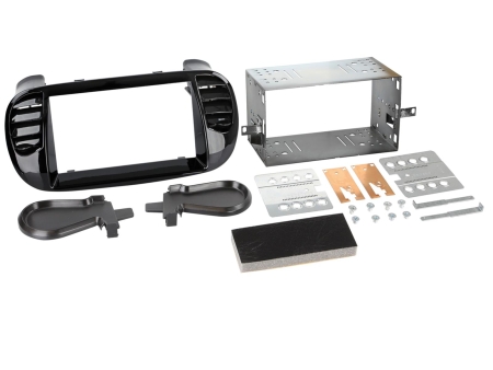 Monteringsramme 2-DIN Fiat 500, piano sort i gruppen Bilstereo / Hvad passer i min bil / Fiat / 500 hos BRL (700381094332)