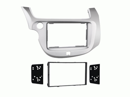 Monteringsramme 2-DIN Honda Fit/Jazz, sølv i gruppen Bilstereo / Hvad passer i min bil / Honda / Jazz / Jazz 2009-2015 hos BRL (700381130271)