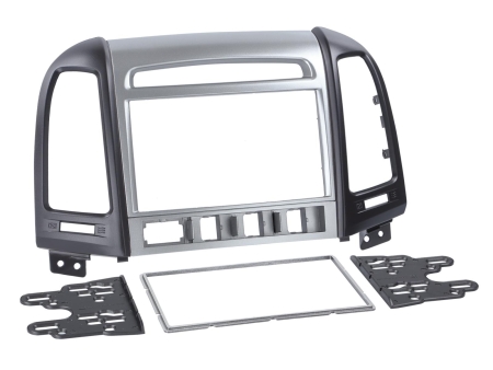 Monteringsramme 2-DIN Hyundai Santa Fe, sølv/sort i gruppen Bilstereo / Hvad passer i min bil / Hyundai / Santa Fe / Santa Fe 2006-2012 hos BRL (700381143431)