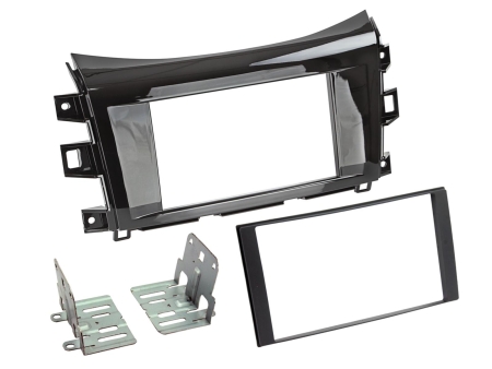 Monteringsramme 2-DIN Nissan/Renault, piano sort i gruppen Bilstereo / Hvad passer i min bil / Nissan / Navara / Navara 2014-2023 hos BRL (700381210221)