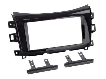 Monteringsramme 2-DIN Nissan/Renault, piano sort i gruppen Bilstereo / Hvad passer i min bil / Nissan / Navara / Navara 2014-2023 hos BRL (700381210223)