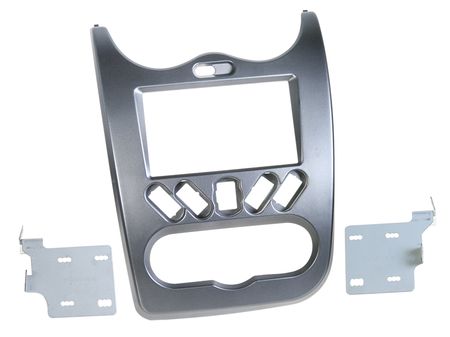 Monteringsram 2-din stereo Dacia Duster Ambiance 2010- Grå i gruppen Bilstereo / Hvad passer i min bil / Dacia / Dacia Duster / Dacia Duster 2010-2017 hos BRL Electronics (700381250022)