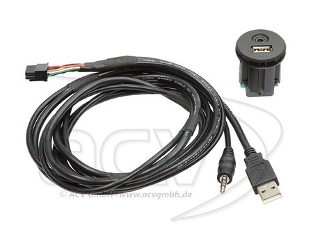 USB + AUX 3,5mm chassi kontakt med 1,5m kabel i gruppen Bilstereo / Hvad passer i min bil / Nissan / X-trail hos BRL (700441213001)