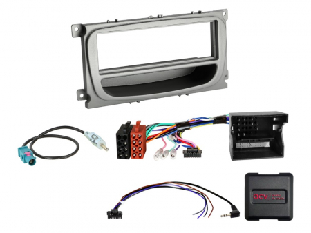 1-DIN Kit Ford sølv SWC/CAN Bus/Fakra i gruppen Bilstereo / Hvad passer i min bil / Ford / S-Max / S-Max 2006- hos BRL (700611114371)