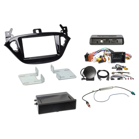2-DIN installationssæt med opbevaringsrum Opel Adam/Corsa E, Piano Black 2013-2017 i gruppen Bilstereo / Hvad passer i min bil / Opel / Corsa / Corsa 2014-2019 hos BRL (700611230291)