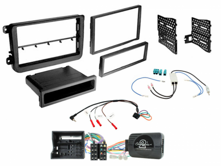 Installationskit 1/2-DIN Volkswagen MIB-PQ 15>, svart i gruppen Bilstereo / Hvad passer i min bil / Volkswagen / Transporter / Transporter T6 2015-2020 / Skift stereo Transporter T6 2015-2020 hos BRL Electronics (701CTKVW23)