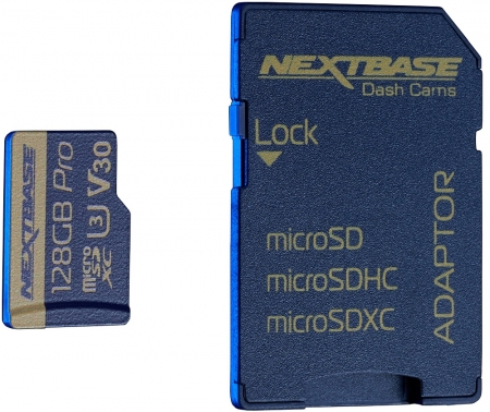 NextBase 128GB U3 Micro SD kort med adapter i gruppen Bilstereo / Tilbehør / Dashcam hos BRL Electronics (750SD128GBU3)