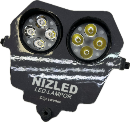 Dubbelljus kallvit 80w Fantic 4-takt 2024-, grå dekal, 2xE406k NIZLED i gruppen Bilstereo / LED-lys / Enduro / Hvad passer til min motorcykel / Fantic / 2024- hos BRL (871FANTIC244E40F)