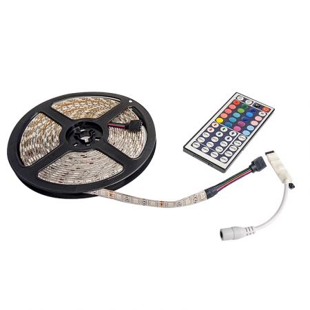 LED tape 5m RGB-kit 12v/220v med fjärrkontroll i gruppen LED- & Diodebånd hos BRL Electronics (871LEDRGBKIT)
