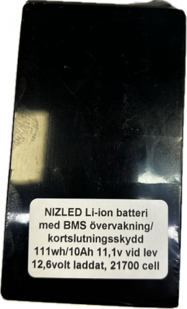 Li-ion batteri 12,6 (11,1) volt 10Ah med BMS, (batteri till E30D/E60D lampan) i gruppen Bilstereo / LED-lys / Enduro / Batteri hos BRL Electronics (871LIION1011V)