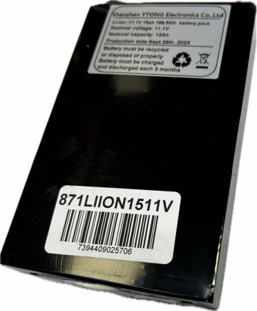 Li-ion batteri 12,6 (11,1v) 15Ah (BMS), (till E30/E60/E30D/E60D lampan) i gruppen Bilstereo / LED-lys / Enduro / Hvad passer til min motorcykel / Beta / 2020- / 2-takt hos BRL Electronics (871LIION1511V)