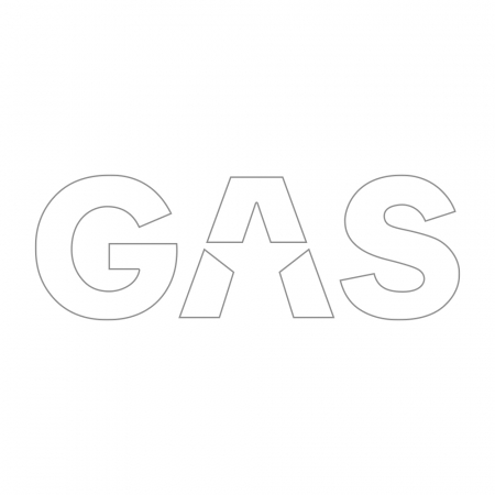 GAS-klistermärke 45x15.5cm, vit i gruppen Bilstereo / Tilbehør / Merchandise hos BRL Electronics (909LOGOCLW)