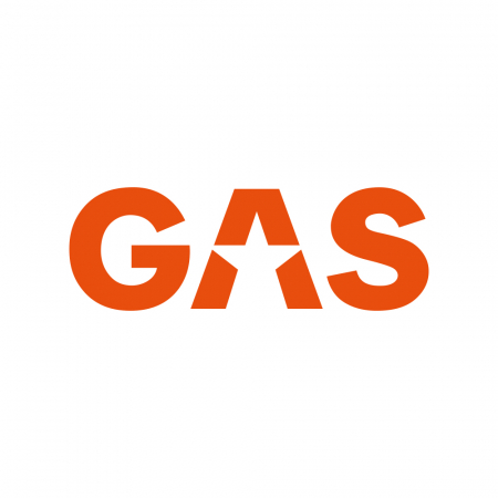 GAS-klistermärke 23x8cm, orange i gruppen Bilstereo / Tilbehør / Merchandise hos BRL Electronics (909LOGOCMO)