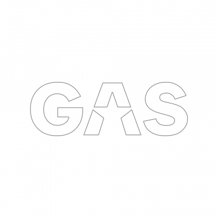 GAS-klistermärke 23x8cm, vit i gruppen Bilstereo / Tilbehør / Merchandise hos BRL Electronics (909LOGOCMW)