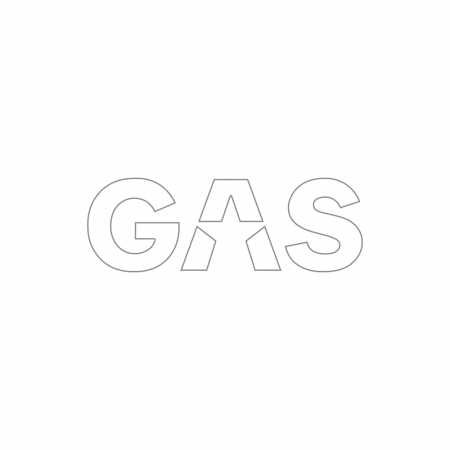 GAS-klistermärke 16x5.5cm, vit i gruppen Bilstereo / Tilbehør / Merchandise hos BRL Electronics (909LOGOCSW)