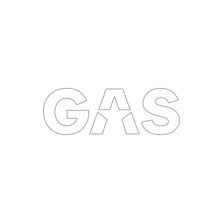 GAS-klistermærke 16x5.5cm, hvid i gruppen Bilstereo / Tilbehør / Merchandise hos BRL Electronics (909LOGOCSW)