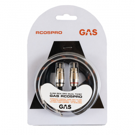 GAS RC05PRO trippelskärmad RCA-kabel, 0.5 meter i gruppen Bilstereo / Kabler / Signalkabler hos BRL Electronics (910RC05PRO)