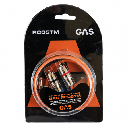 GAS RC05TM dubbelskärmad RCA-kabel, 0.5 meter i gruppen Bilstereo / Kabler / Signalkabler hos BRL Electronics (910RC05TM)