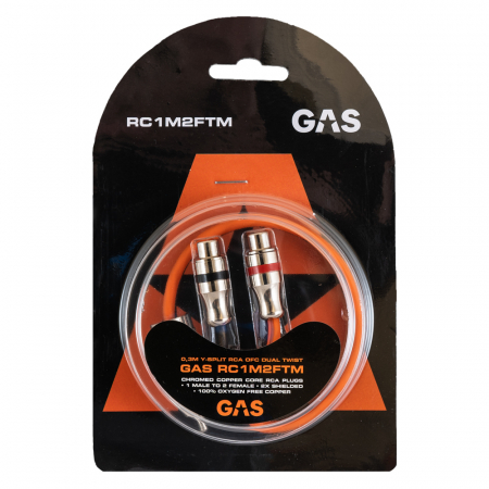 GAS RC1M2FTM Y-split 2F1M, 30 cm i gruppen Bilstereo / Kabler / Signalkabler hos BRL Electronics (910RC1M2FTM)