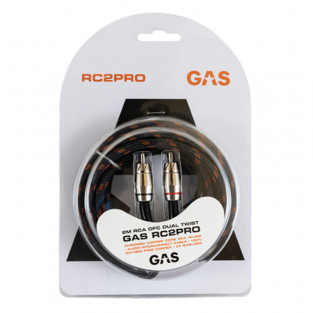 GAS RC2PRO trippelskjermet RCA-kabel, 2 meter i gruppen Bilstereo / Kabler / Signalkabler hos BRL Electronics (910RC2PRO)