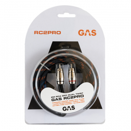 GAS RC2PRO trippelskärmad RCA-kabel, 2 meter i gruppen Bilstereo / Kabler / Signalkabler hos BRL Electronics (910RC2PRO)