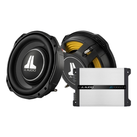 2-pak JL Audio 10TW3-D4 med JD1000/1, 2x10 baspakke i gruppen Pakkeløsninger / Pakker til bilen / Baspakke hos BRL (SET10TW3D4PKT1)