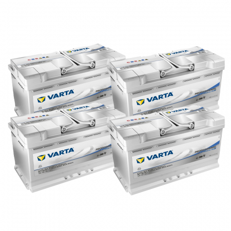 Batteripaket, 4 stycken Varta DP AGM 850A 95Ah, startbatteri i gruppen Bilstereo / Tilbehør / Batterier hos BRL Electronics (SET418840095085VX4)