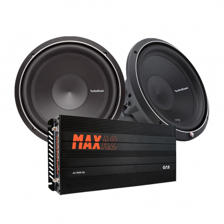 2-pakke Rockford Fosgate Punch P2D412 & GAS MAX A2-1500.1DL, basspakke i gruppen Pakkeløsninger / Pakker til bilen / Baspakke hos BRL Electronics (SET510P2D412PKT2)