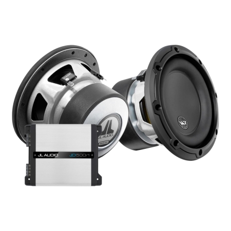 2-pak JL Audio 6W3v3-4 med JD500/1, 2x6,5 baspakke i gruppen Pakkeløsninger / Pakker til bilen / Baspakke hos BRL (SET6W3V34PKT1)