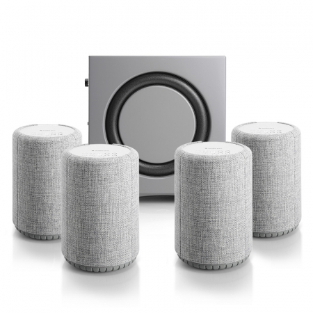 Audio Pro A10 & Addon C-Sub 4.1 högtalarpaket, ljusgrå i gruppen Pakkeløsninger / Pakker til hjemmet / Multiroompakker hos BRL (SETA10LGRPKT2)