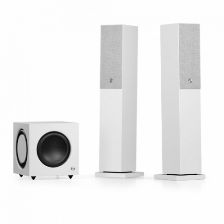 Audio Pro A38 & SW-10 aktivt 2.1 högtalarpaket, vit i gruppen Pakkeløsninger / Pakker til hjemmet / Højttalerpakker hos BRL Electronics (SETA38PKT2)