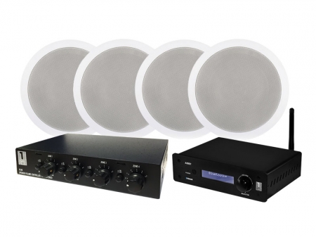 System One A50BT med 2 par IC620 + SC4B högtalarväxel i gruppen Pakkeløsninger / Pakker til hjemmet / Multiroompakker hos BRL Electronics (SETA50PKT5)