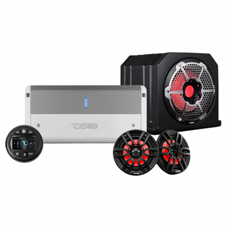 Marin komplet pakke med AMR30D, højttalere, forstærker & basboks i gruppen Bilstereo / Marine / Marinepakke hos BRL Electronics (SETAMR30DPKT2)
