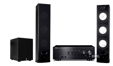 Yamaha förstärkare + System One H388B + System One W-12 i gruppen Pakkeløsninger / Pakker til hjemmet / Stereopakker hos BRL (SETAS500BLPKT2)