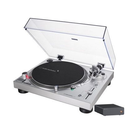 Audio Technica AT-LP120XUSB sølv med ekstern RIAA Fosi Audio Box X5 i gruppen Nyheder hos BRL (SETATLP120XUSBPKT2)