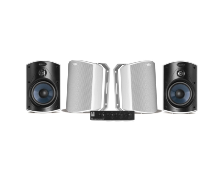 4-pak Polk Audio Atrium 4 hvide udendørshøjttalere med SC4B højttaleromskifter i gruppen Pakkeløsninger / Pakker til hjemmet / Multiroompakker hos BRL (SETATRIUM4PKT4)