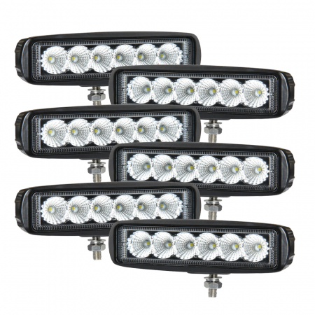 6-pack Nizled LED back-/arbetsljus, 18W, arbetsljuspaket i gruppen Arbejdsbelysning hos BRL Electronics (SETB18RFX6)
