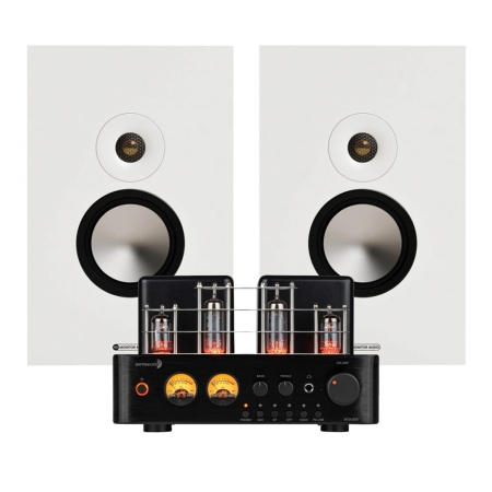 Dayton Audio HTA100 med Monitor Audio Bronze On-Wall 7G i hvid, stereopakke i gruppen Pakkeløsninger / Pakker til hjemmet / Stereopakker hos BRL (SETBONWALL7GPKT5)