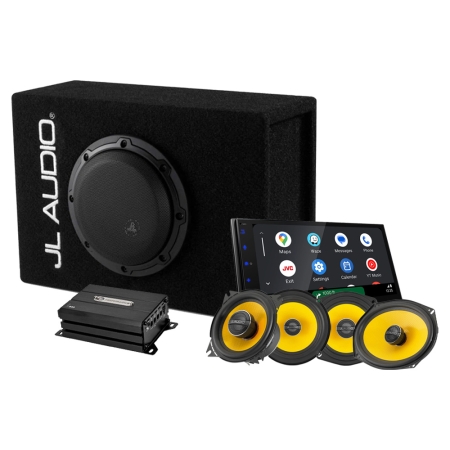 JL Audio 1x6 tommers helhedspakke med JVC KW-M695DBW, helhedspakke i gruppen Pakkeløsninger / Pakker til bilen / Komplett Pakke hos BRL (SETCP106LGW3V3PKT3)