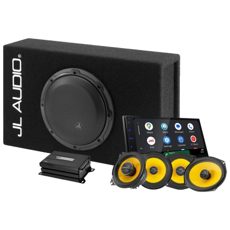 JL Audio 1x8 helhedspakke med JVC KW-M695DBW, helhedspakke i gruppen Pakkeløsninger / Pakker til bilen / Komplett Pakke hos BRL (SETCP108LGW3V3PKT2)