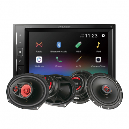 Pioneer DMH-A240BT & Bass Habit PLAY-högtalare i gruppen Pakkeløsninger / Pakker til bilen / Bilstereopakke hos BRL Electronics (SETDMHA240BTBHPLAY)