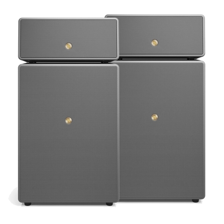 2-pak Audio Pro Drumfire II W Wi-Fi-højttalere med Google Cast & AirPlay 2, grå i gruppen Pakkeløsninger / Pakker til hjemmet / Højttalerpakker hos BRL (SETDRUMFIREIIWPKT3)