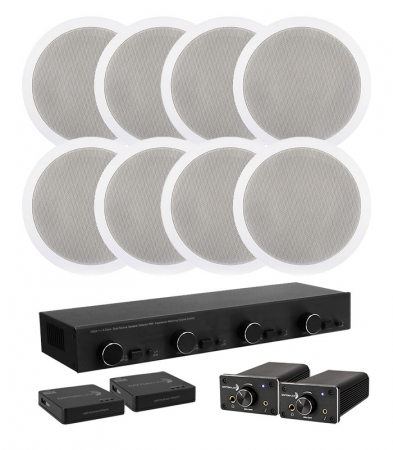 Dayton Audio DTA-120BT med högtalarväxel, WiFi-adapter & 4par högtalare i gruppen Pakkeløsninger / Pakker til hjemmet / Multiroompakker hos BRL (SETDTA120PKT25)