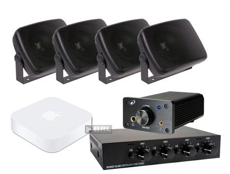 Veres lådhögtalare, högtalarväxel & Dayton Audio förstärkare + Advance Acoustics WTX alt. Airport express i gruppen Pakkeløsninger / Pakker til hjemmet / Multiroompakker hos BRL (SETDTA120PKT7)