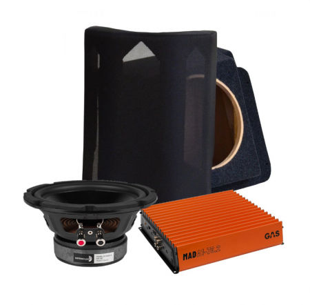 GAS MAD & Dayton Audio Baspaket till BMW E46 Cab i gruppen Bilstereo / Hvad passer i min bil / BMW / BMW 3-serie / BMW E46 1999-2006 / Udskift højttalere BMW E46 1999-2006 hos BRL Electronics (SETE46PKT7)