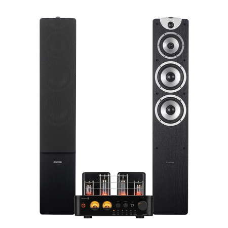 Dayton Audio HTA100 & Dynavoice Magic F-7EX stereopaket, svart/vit i gruppen Pakkeløsninger / Pakker til hjemmet / Stereopakker hos BRL Electronics (SETF7EXPKT7)