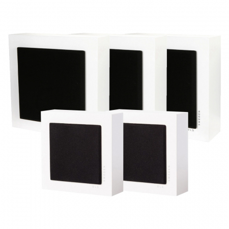 DLS Flatbox Mini On-Wall 5.0 højtalerpakke , vit i gruppen Pakkeløsninger / Pakker til hjemmet / Højttalerpakker hos BRL Electronics (SETFBMINIPKT5)