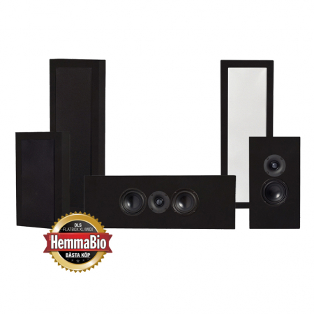 DLS Flatbox XL On-Wall 5.0 högtalarpaket, svart i gruppen Pakkeløsninger / Pakker til hjemmet / Højttalerpakker hos BRL Electronics (SETFBXLPKT5)