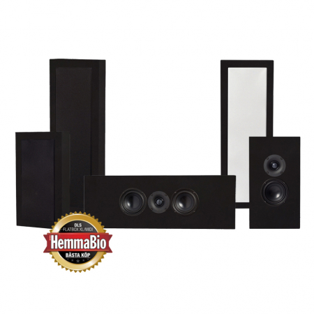DLS Flatbox XL On-Wall 5.0 højttalerpakke, sort i gruppen Pakkeløsninger / Pakker til hjemmet / Højttalerpakker hos BRL Electronics (SETFBXLPKT5)